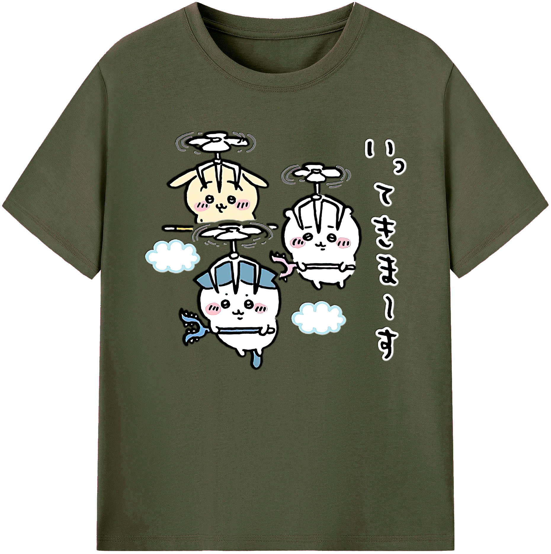 （画像用） ちいかわ ちいかわ Chii-kawa chiikawa 綿100％ メンズ半袖Tシャツ｜肌触りやわらか＆通気性